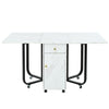 Folding Drop Leaf Dining Table for Small Spaces with Drawers Storage Cupboard