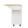 Kitchen Island Rolling Cart with Drop Leaf Top, Storage Drawers & Storage Space