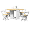 5 Piece Dining Set Foldable White Pinewood W5P4