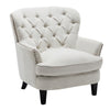 Chesterfield Accent Chairs Buttoned Back Linen Fabric Seats Armchair Single Sofa