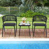 3 Piece Outdoor Wicker Furniture Set Patio Rattan Conversation Set with Table