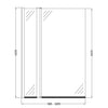 Bathroom Square Hinged Bath Screen & Fixed Panel 6mm Toughened Glass Modern