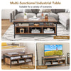 Center Table Industrial 3-Tier Coffee Table Heavy-duty Metal Frame-Coffee
