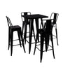Industrial Tall Square Table Metal Dining Table Kitchen Cafe Bistro Furniture
