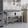 Commercial Catering Sink Stainless Steel Double Bowl Unit Kitchen Food Wash Tank