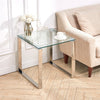 Square End Side Couch Glass Coffee Table Snack TV Style Living Room Furniture