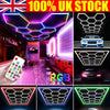 14 Hexagon LED Lighting with Border Car Detail Garage Workshop Retail Lighting