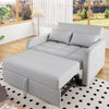 2 Seater Sofa Bed with Adjustable Backrest & Convertible Pull Out Bed Light Grey