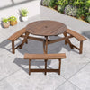 Indoor Outdoor Wooden Picnic Table Bench Garden Patio Pub Chair 6 Seats