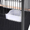 Mobile Metal Bird Cage Open Play Top Parrot Cage Budgie Cage with Perch Feeders