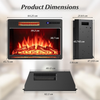 Electric Fireplace Heater Flame Effect Remote Freestanding Black With Timer LED
