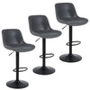 Ralex-chair Bar Stools Set of 34,Swivel Counter Height Barstools with Back,Black