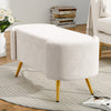 Boucle Sherpa Oval Long Bench Changing Shoe Footstool Window Seat Dressing Stool