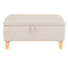 Rectangular Storage Footstool Ottoman Pouffe Stool Fabric Chair Upholstery Bench
