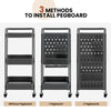 3-Tier Rolling Utility Cart Organizer Storage Cart Craft Trolley w/DIY pegboards