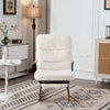 Rocking Chair Boucle Fabric Armchair with Backrest & Footrest for Living Room