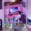 Flamaker 120cm LED Gaming Desk Office Desk Workstation With Storage Shelves