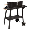 Charcoal BBQ Grill with Wheels Smoker Black Steel
