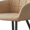 Set of 2 Cream Faux Leather Dining Chairs Armchairs Kitchen Dining Room Modern