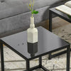 Nest of 2 Side Coffee Tables Set of Bedside Tables for Living Room Black