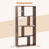120 CM High Bookcase Floor Standing Open Display Shelving Rustic Brown