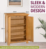 Shoe Storage Cabinet, 2-Door Large Wooden Cupboard Organiser, Wide Oak Rack