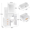 Dressing Table With Drawers Mirror Stool Set Makeup Desk Vanity Table Bedroom UK