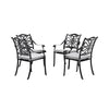 4Pcs Cast Aluminum Patio Dining Chairs Heavy Duty Metal Bistro Chairs w/ Cushion