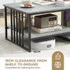 Modern Faux Marble Coffee Table 2-Tier Rectangular Accent Table Chic Cocktail