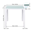 75cm Kitchen Furniture Square Glass Top Dining Table Metal Legs Tbale Only Table