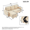 L-Shaped Sofa Bed 3 Seater Corner Sofa Convertible Settee with Storage, Beige