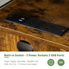 Brown Office Filing Cabinet Mobile Printer Stand File Storage Drawer Wheels