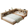 Wooden Storage Bed Frame With Slats and Shelves 4ft6 Double for Kids, Teenagers