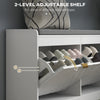 Shoe Storage Bench with 2 Flip Drawers, Cushion, 2 Vents for 8 Pairs of Shoes