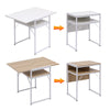2-Tier Extendable Computer Desk Breakfast Dining Table for Small Space Foldable