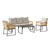 Garden Rattan Furniture 4 Piece Set Table Chairs Sofa Wicker Outdoor Patio Set