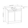 White Bathroom Sink Cabinet Under Basin Unit Cupboard 2 Door Storage High Gloss