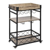 Industrial Vintage Bar Serving Cart Mobile Kitchen Wood Metal Serving Trolley UK