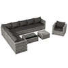 9-seater Outdoor Rattan Patio Garden Furniture Set Corner Sofa Set Lounge Grey