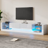 TV Stand Cabinet Freestanding Entertainment Unit with LED Lights & Glass Shelves