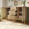 Rattan Sideboard Storage Cabinet with 2 Doors 3 Drawers Storage Cabinet Hallway