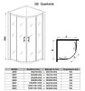Quadrant Shower Enclosure Offset Sliding Door 6mm Tempered Glass Cubicle Screen