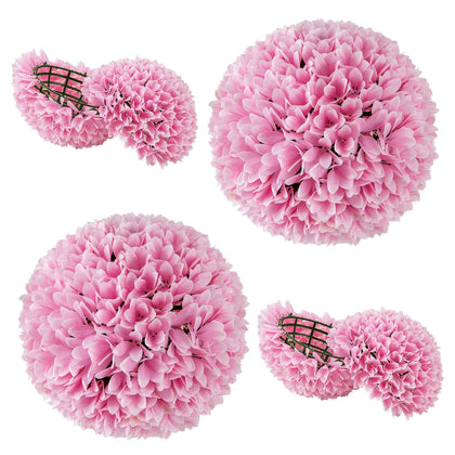 28cm Decorative Balls Garden Faux Plants 2 PCS Artificial Plant-Pink