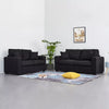 Panana 2 and 3 Seater Sofa Settee Suite in Black Fabric Sofa Deep Seat Couches