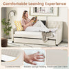Linen Upholstered Daybed Single Size Trundle Bed Sofa Bed Frame