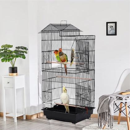 100CM Large Metal Bird Cage for Budgie Parakeet Canary Cockatiel Finch Lovebird