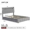 Hydraulic Ottoman Storage Bed 4ft6 Double Upholstered Bed Frame with LED Grey