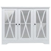 3 Glass X Door Console Table Sideboard Buffet Cabinet Storage Display Cupboard