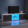 Modern High Gloss 2 Door TV Stand Unit Cabinet Entertainment Lowboard LED Light