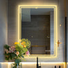 LED Ligthted Bathroom Mirror Vanity Sink Anti-Fog Dimmable Large Mirror IP65